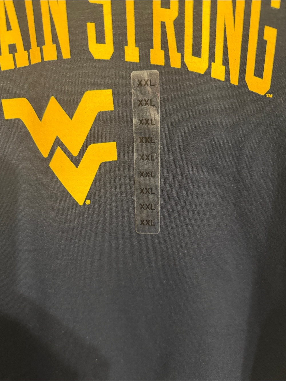 NWT 2XL Champion Navy Crewneck with Gold 'Mountain Strong' WVU Graphic - Picture 3 of 5